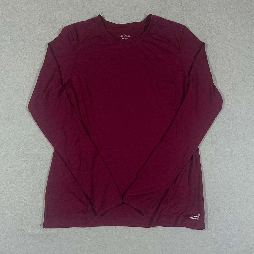 BCG Women's Magenta Long Sleeve Athletic Shirt with Thumbholes Size M